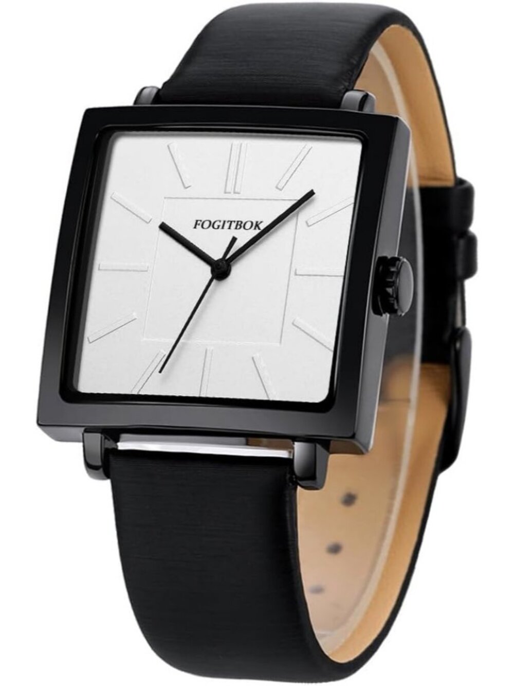 Women's White Waterproof Leather Band Thin Design Classic Quartz Wrist Watch